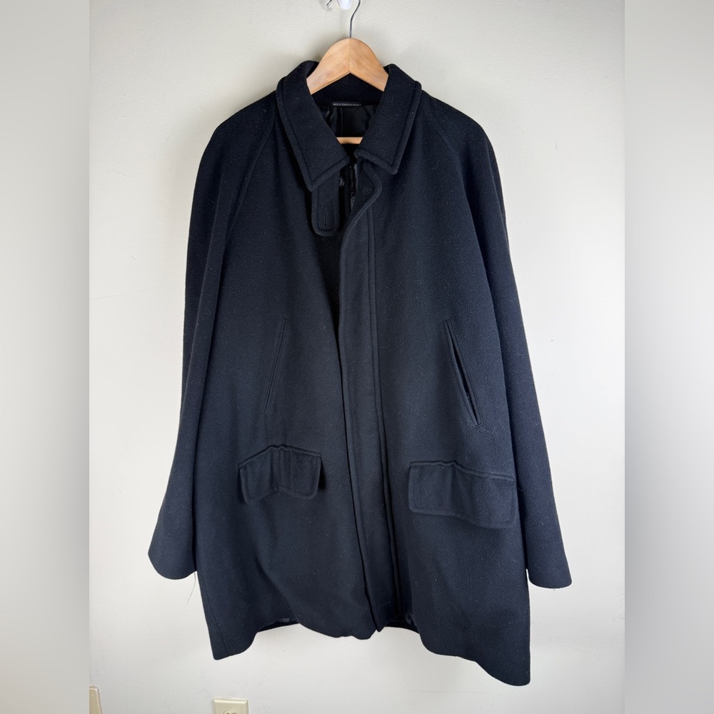 Lauren Ralph Lauren Men's Wool Cashmere Overcoat Black Size‎ L 42 Quilted NOTES